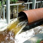 Wastewater effluent from a pipe