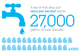Water infographic with leak statistics