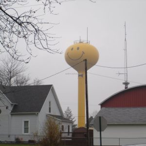 Smiley Face water tower in Ashley, Missouri