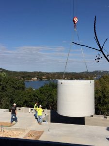 fiberglass rainwater tank residential project austin