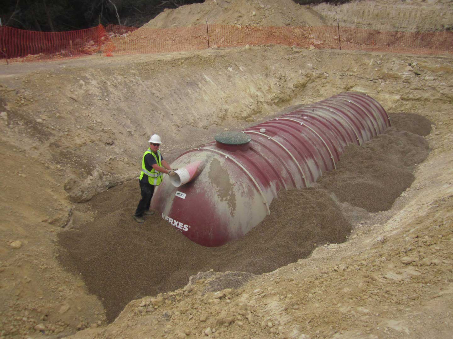 underground fiberglass cistern
