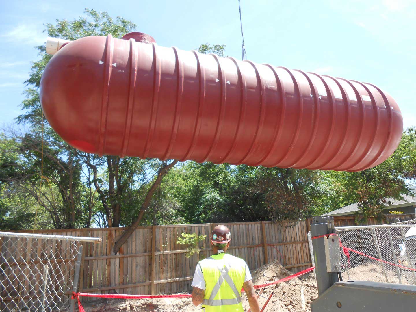 moving fiberglass tank