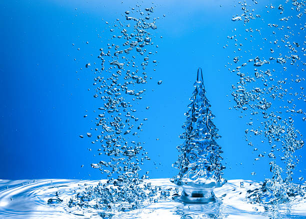 Christmas tree on blue background