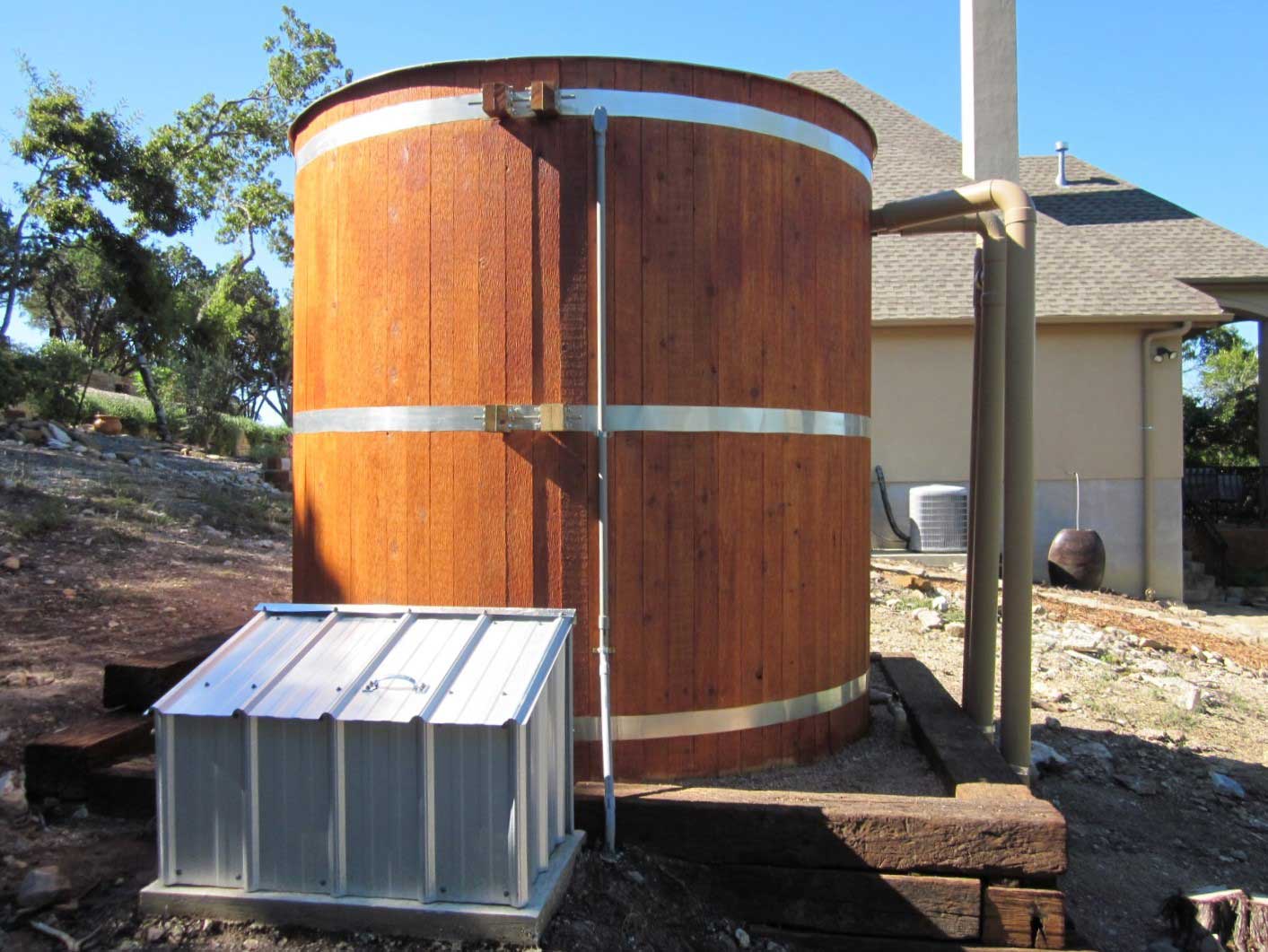 wood clad poly cistern